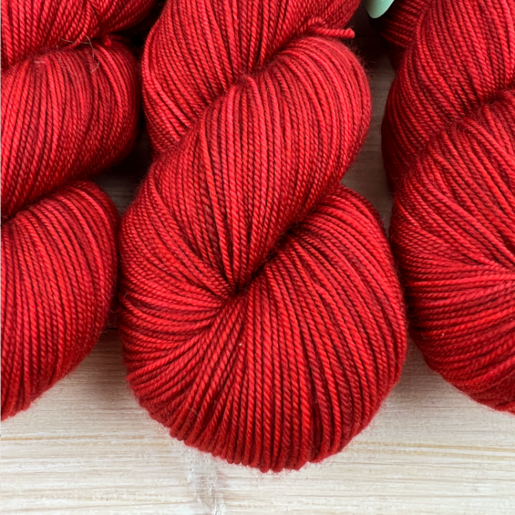 Robuste : fil de laine mérinos et nylon coloris coquelicot