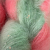 laine speckles multicolores rose et vert