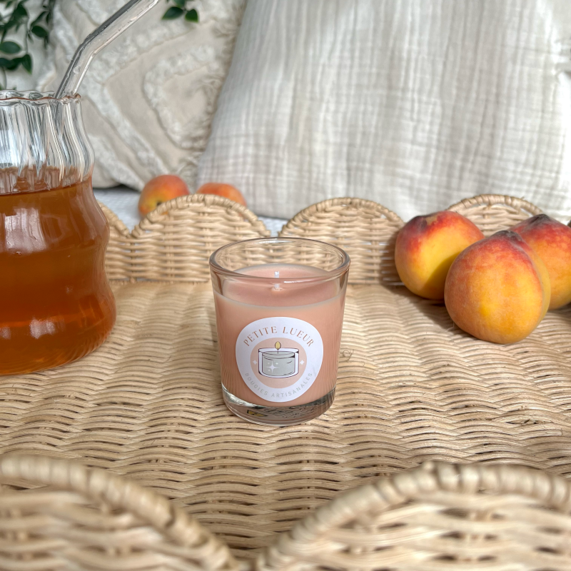 Petite bougie artisanale pêche